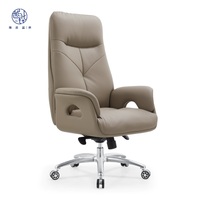 Chaise de bureau exécutive moderne ergonomique en cuir véritable, réglable en hauteur, avec base pivotante pour le bureau à domicile