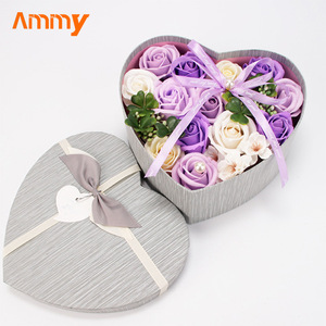<span class=keywords><strong>AM</strong></span>-SPB21 Ammy - Jabones de Rosa Rosa en Forma de Corazón, Caja de Regalo con Flores Decorativas para el Día de la Madre - Product Image 3
