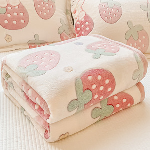 Chăn mềm mại, họa tiết dễ thương, sang trọng, chất liệu flannel thoáng khí, in họa tiết xoay, ấm áp, viền trang trí. - Product Image 5