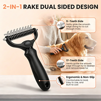 Kit de toilettage professionnel 4-en-1 Elecpet : Brosse démêlante large et peigne à picots pour chiens et chats (pour la perte de poils)
