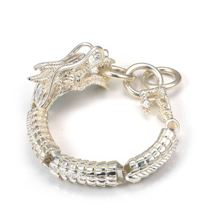 Unique Design Dragon <strong>Bracelet</strong> for Men <strong>Solid</strong> 925 Sterling <strong>Silver</strong> Three Dragon Body Link Chain Adjustable Length <strong>Bracelet</strong> - Product Image 1