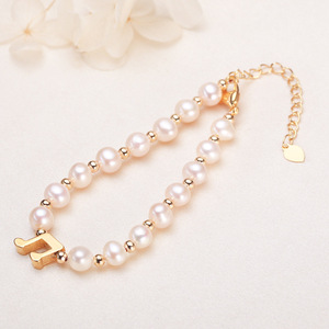 Light Luxury Fashion Women's <b>Freshwater</b> <b>Pearl</b> <b>Bracelet</b> Versatile High-End Fine Charm Copper Gold-Plated Real - Product Image 2