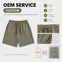 Vente directe d'usine, shorts décontractés pour hommes, couleur unie, coton, taille élastique, cordon de serrage, shorts de plage d'été, logo personnalisé