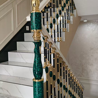 Rampe d'escalier de balcon en alliage d'aluminium moderne de luxe, taille personnalisée, escalier de villa