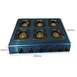 Cuisinière à <span class=keywords><strong>gaz</strong></span> Lyroe en acier inoxydable à 6 brûleurs pour la maison et la cuisine – Offre spéciale - Product Image 2