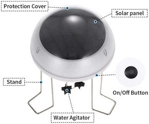 Venta caliente Solar Water Wiggler Agitador de agua con energía solar con batería de respaldo para pájaro Loro Baño Dispositivo de agitación de agua - Product Image 5