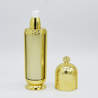 Ensemble d'emballages cosmétiques haut de gamme en acrylique doré écologique pour lotions, avec sérigraphie, pour soins de la peau