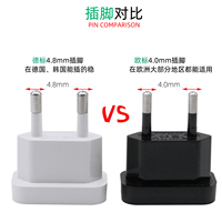Adaptateur de prise Euro pour l'Europe, chargeur de voyage Allemagne, adaptateur portable USA 2 broches vers EU 4,8 mm 4,0 mm