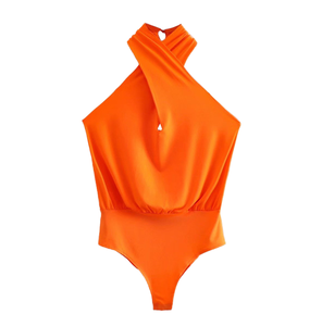 Traje de Baño de Dos Piezas para Mujer, Talla Grande, Cuello Halter, Color Negro y Rojo Frutal, JSN6937, Cintura Alta, Secado Rápido, Spandex/Poliéster, Ropa de Playa - Product Image 1