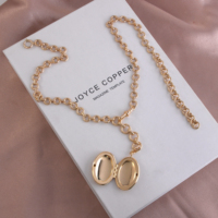 Collier pendentif médaillon photo céleste plaqué or 18 carats, ajustable, pour bijouterie personnalisée, vente en gros, bijoux à breloques, cadeau