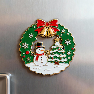 Santa Metal Art Deco Design Eco-Friendly Waterproof Strong Magnetic Reusable Custom Shape Christmas & Anniversary Fridge Magnets - Product Image 3