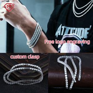 <span class=keywords><strong>Bracciale</strong></span> Personalizzato in Moissanite, Supera il Test VVS, Placcato in <span class=keywords><strong>Argento</strong></span>, Oro 10K 14K 18K, Bracciali <span class=keywords><strong>con</strong></span> Lettere Personalizzate - Product Image 6