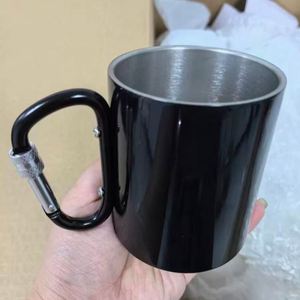 Custom Logo Mountaineering Buckle Handle <b>Mug</b> Double-layer Stainless Steel Coffee Cup Outdoor Camping Hook Cup for Party - Product Image 5