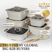 Ensemble de casseroles en aluminium compatibles avec l'induction, série Master Chef, 15 pièces, vente chaude, tendance mondiale, export direct d'usine