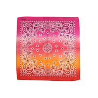Vente en gros de foulards carrés de haute qualité à impression par transfert thermique, en polyester et coton doux pour la peau, motif floral cachemire, bandana carré