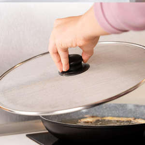 多機能イージークリーン小麦粉ふるいアンチオイルフィルターキッチンネットポットカバーハンドル付き - Product Image 4