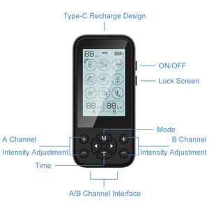 CE grosir <span class=keywords><strong>Unit</strong></span> <span class=keywords><strong>TENS</strong></span> EMS Dual Channel 36 mode Stimulator otot untuk menghilangkan rasa sakit, pemijat <span class=keywords><strong>TENS</strong></span> dapat diisi ulang - Product Image 5