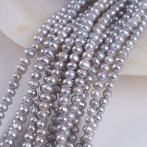 Perlas Sueltas de Agua Dulce Naturales al por Mayor, 18 cm, 3-4 mm, Orificio Recto, Doble Cara, Brillantes, para Accesorios de Joyería, Semi-Acabadas - Product Image 4