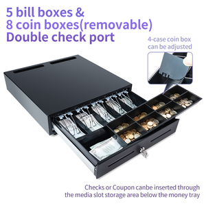 Xincode theavy nhiệm vụ thép ngăn kéo kim loại tiền mặt ngăn kéo POS hệ thống tiền mặt đăng ký 5 hóa đơn 8 đồng xu tiền mặt ngăn kéo thay thế khay GT-460L - Product Image 3