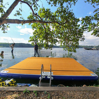 Plateforme flottante gonflable 4x4m en Drop Stitch pour bateau, ponton et salon aquatique