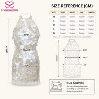 Robe Mini Personnalisée pour Femme à Paillettes, Col Halter, Dos Nu, Moulante, avec Bordure en Dentelle, pour Soirée et Cérémonie, Vente en Gros