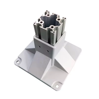 Base carrée en aluminium, support de fixation, pieds de fixation, support de fixation au sol, plaques de base pour profilés en aluminium 4040 4080 4545
