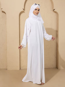 Ropa Casual de Poliéster Más Vendida para Mujer, Abaya Bordada, Hiyab, Vestido Musulmán, Kimono, Eid, Manga Larga, Estilo Árabe Regular, Dubái - Product Image 4