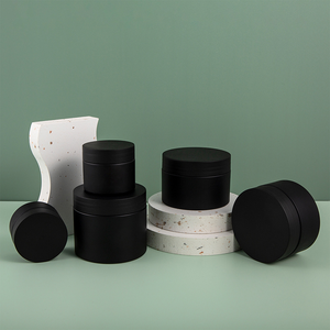 Tarros Redondos de Plástico PP Esmerilado Negro Vacíos para Mascarillas Faciales, Tarros para Crema de Ojos y Crema Facial - Product Image 6