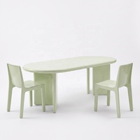 Table de salle à manger rectangulaire moderne de luxe, bureau de salle à manger minimaliste en fibre de verre pour la maison, l'hôtel, l'appartement, l'école, les espaces de réunion