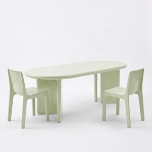 Table de salle à manger rectangulaire moderne, bureau de réunion ovale minimaliste pour la maison - Product Image 4