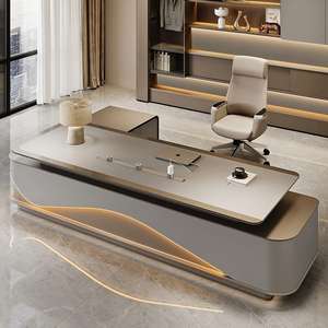 โต๊ะทำงานผู้บริหารสไตล์โมเดิร์นหรูหราหรูหราหรูหราหรูหราพร้อมการออกแบบที่เรียบง่ายสำหรับห้องซีอีโอสวีท - Product Image 1