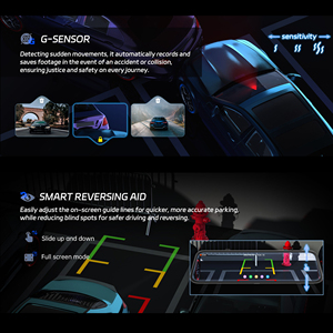Câmera DVR para Carro com 2 Lentes 2k Visão Noturna G-sensor Gravação em Loop Câmera de Painel Retrovisor para Carro - Product Image 2