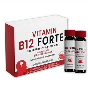 Suplemento Dietético Líquido con <span class=keywords><strong>Vitamina</strong></span> <span class=keywords><strong>B12</strong></span> Sabor Frambuesa, Haccp OEM, para Apoyo Energético, 10 Viales Bebibles - Product Image 1