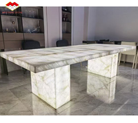 Dalle de calcite en marbre blanc de l'âge glacial naturel, luxe, rétroéclairage mural, LED photoélectrique, table à manger, îlot de cuisine, villa, salle de bain