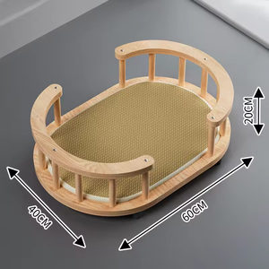 Caseta para Mascotas de Bambú, Cama Transpirable para Perros para Todas las Estaciones, Elevada del Suelo, Resistente a la Humedad, Hamacas para Gatos Extraíbles Disponibles en Tamaños Pequeño y Extra Grande - Product Image 2
