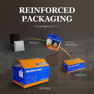 Interruptor de pared eléctrico construido <span class=keywords><strong>2</strong></span> Gang 1 <span class=keywords><strong>2</strong></span> vías doble con marco curvo blanco negro oro gris interruptor de luz de botón de la UE para el hogar - Product Image 5