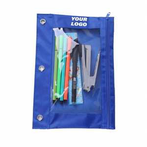 Custom Clear Oxford Cloth Pencil Pouch 3 <b>Ring</b> <b>Binder</b> China's Office School Pen Bag for Students & Professionals - Product Image 1