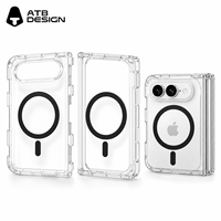 Coque de téléphone magnétique transparente pour iPhone Duo, protection antichoc pliable, compatible avec la charge sans fil magnétique
