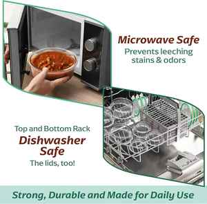 Onsine High Borosilicate Glass Crisper <strong>Lunch</strong> <strong>Box</strong> Freezer Oven Dishwasher Microwave Safe Airtight Leak Food Storage Containers - Product Image 6