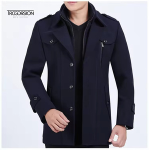 Manteau d'hiver en laine pour <span class=keywords><strong>homme</strong></span>, coupe ajustée, 50% laine, fermeture éclair, pour affaires et plein air, imperméable, <span class=keywords><strong>court</strong></span>, pour l'hiver - Product Image 3