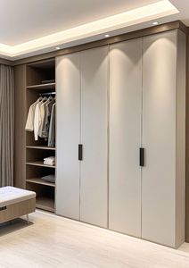 Armoire en bois moderne simple de haute qualité, panneau en MDF mélaminé durable, coulissant personnalisable pour la maison, la chambre à coucher, le salon, l'hôtel - Product Image 4