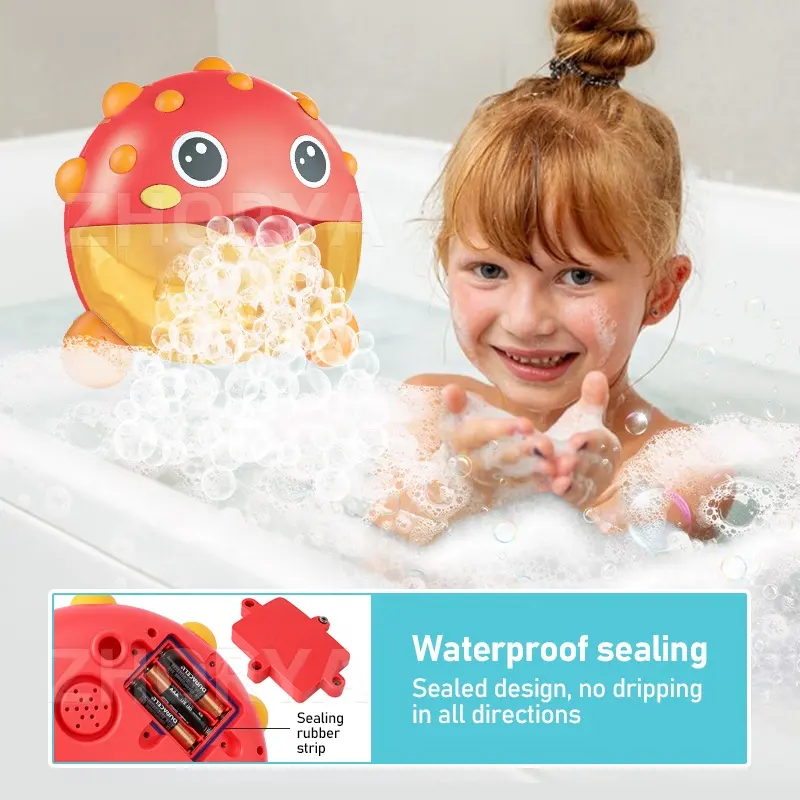 Zhorya musica di plastica giochi d'acqua balena doccia Bubble Maker giocattoli per il bagno del bambino per il bambino