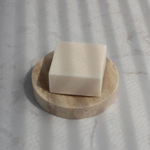 Beige Travertine Soap Dish Decorative <strong>Tray</strong> for Bathroom <strong>Round</strong> Small Jewelry Dish Vanity Coffee <strong>Table</strong> - Product Image 3