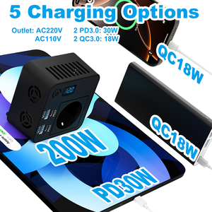 Adaptateur USB pour voiture de fabrication professionnelle, prise EU, convertisseur de courant pour voiture <span class=keywords><strong>12V</strong></span> <span class=keywords><strong>220V</strong></span>, <span class=keywords><strong>chargeur</strong></span> pour ordinateur portable et téléphone portable, convertisseur de courant pour voiture - Product Image 5