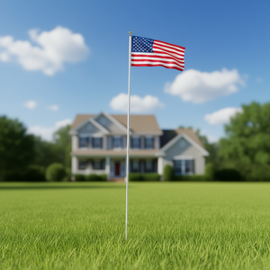 Kit de mât de drapeau extérieur de 25 pieds, mât sectionnel en métal avec drapeau américain en polyester, style flottant - Product Image 2