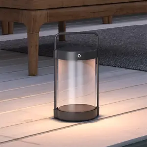 Linterna de jardín portátil recargable al aire libre, lámpara Solar con Led