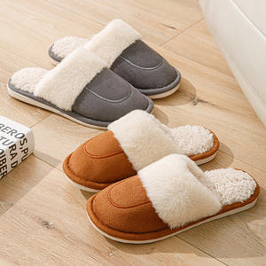 Pantuflas de Interior Cómodas de Gamuza para Mujer, Forro de Peluche Suave para Invierno, con Amortiguación y Antideslizantes, para Verano y Otoño, Punta Abierta - Product Image 1