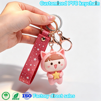 Kundenspezifischer Bestseller Hochwertiger Maßgeschneiderter 3D Weicher PVC-Schlüsselanhänger Mit Logo und Gummi-Schlüsselkette Cartoon