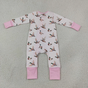 Peleles de algodón para bebés, con estampado de pato, sin mangas, con cierre de cremallera, cuello redondo suave, transpirables, para bebés y niños pequeños, de verano - Product Image 2