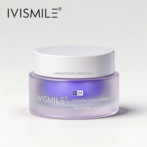 Polvo dental corrector del color morado, amigable con los dientes sensibles, menta, aliento fresco, blanqueador, iluminador, natural <span class=keywords><strong>V34</strong></span>. - Product Image 1